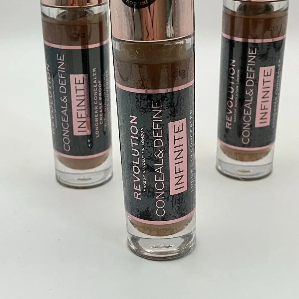 Makeup Revolution Conceal & Define Infinite Long wear C13 Concealer 0.30 OZ 3Pcs